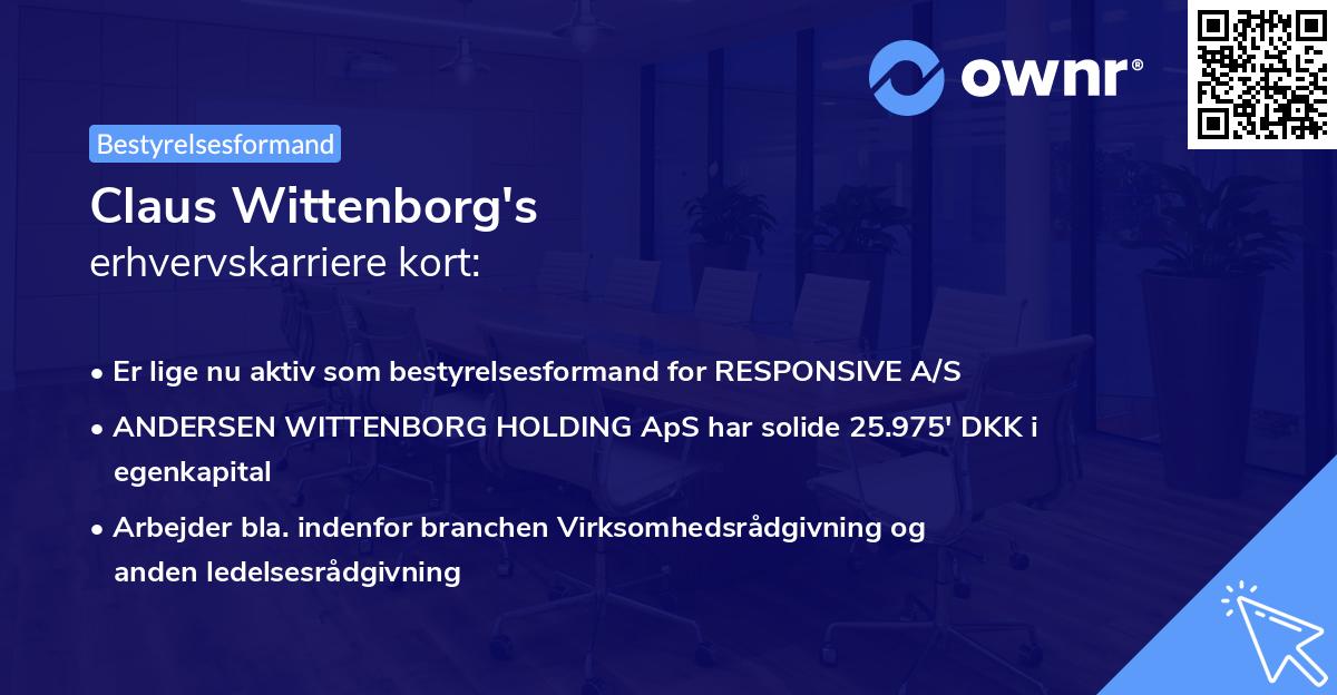 Claus Wittenborg's erhvervskarriere kort