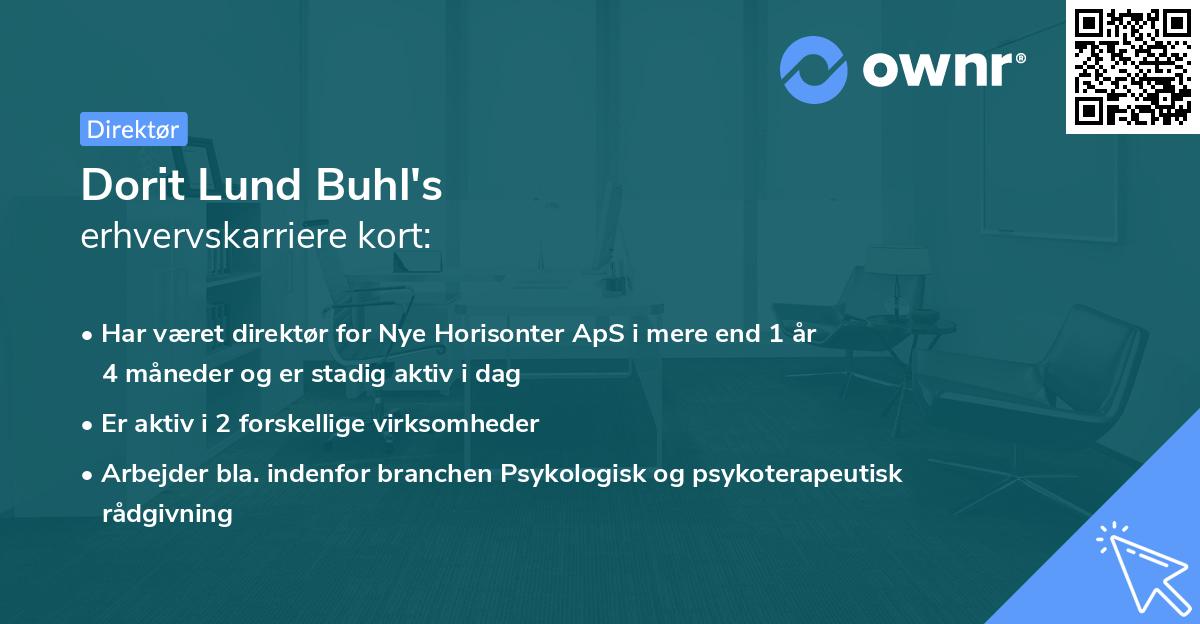 Dorit Lund Buhl's erhvervskarriere kort
