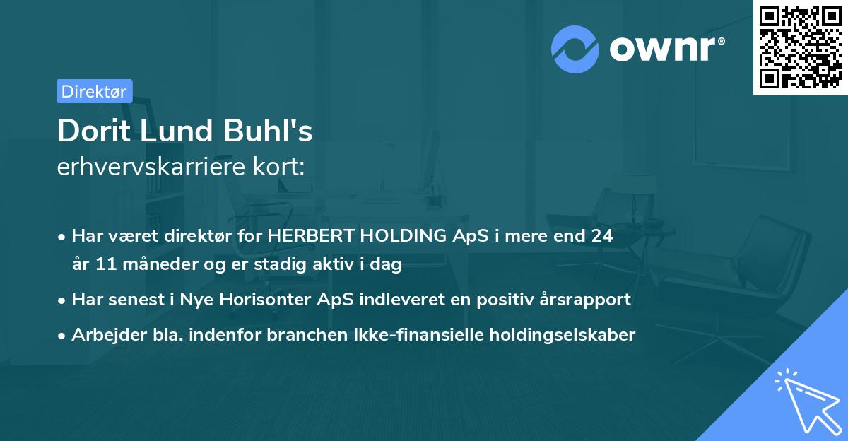 Dorit Lund Buhl's erhvervskarriere kort