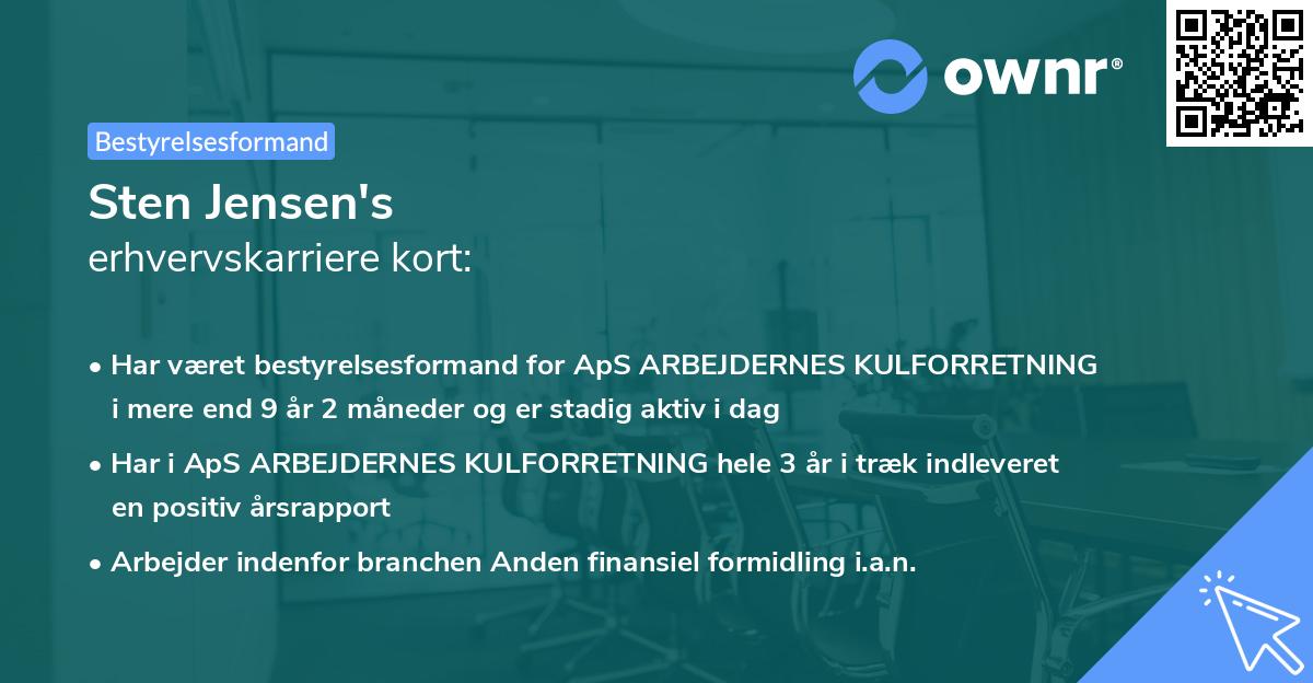 Sten Jensen's erhvervskarriere kort