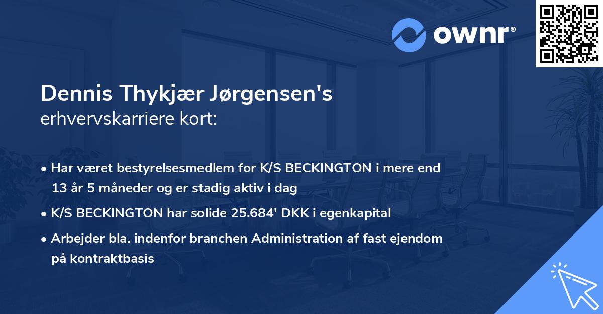 Dennis Thykjær Jørgensen's erhvervskarriere kort