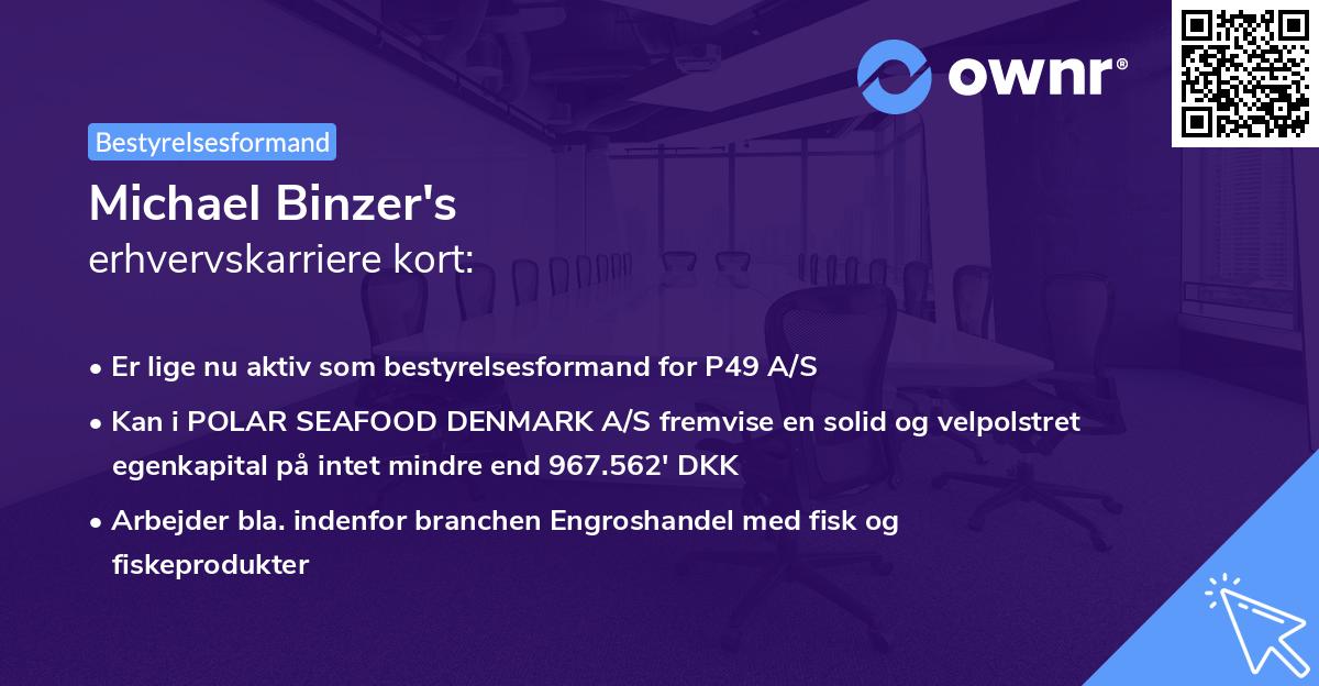 Michael Binzer's erhvervskarriere kort