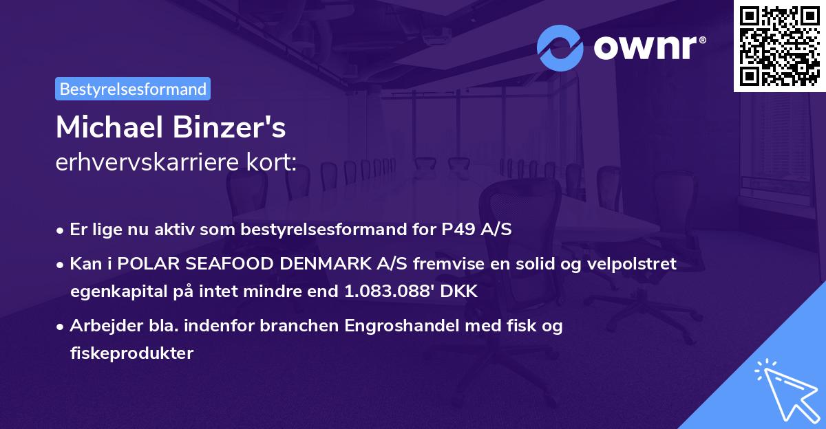 Michael Binzer's erhvervskarriere kort