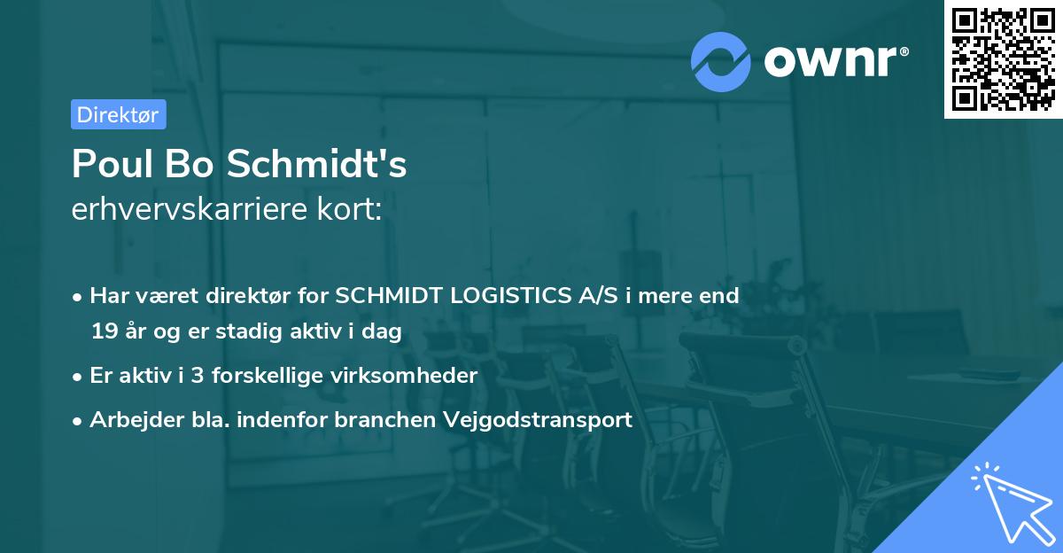 Poul Bo Schmidt's erhvervskarriere kort