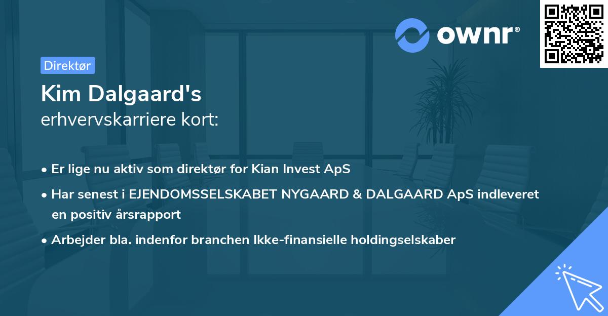 Kim Dalgaard's erhvervskarriere kort