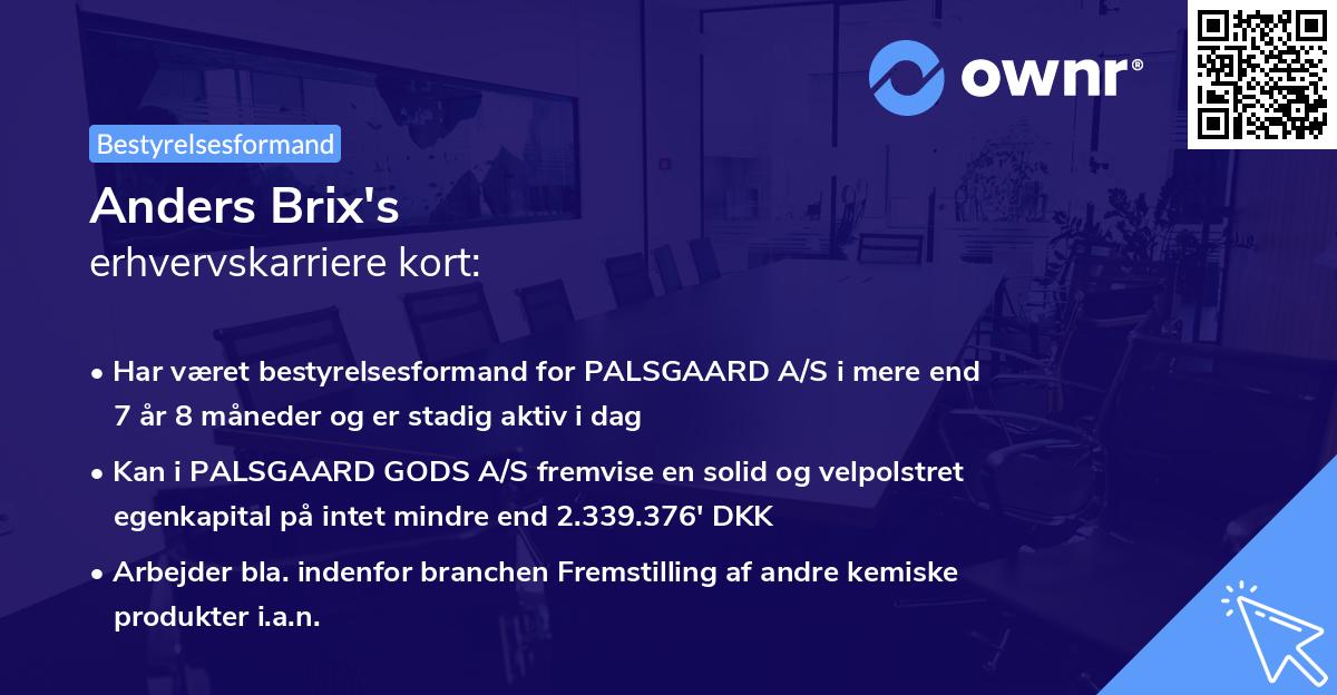 Anders Brix's erhvervskarriere kort