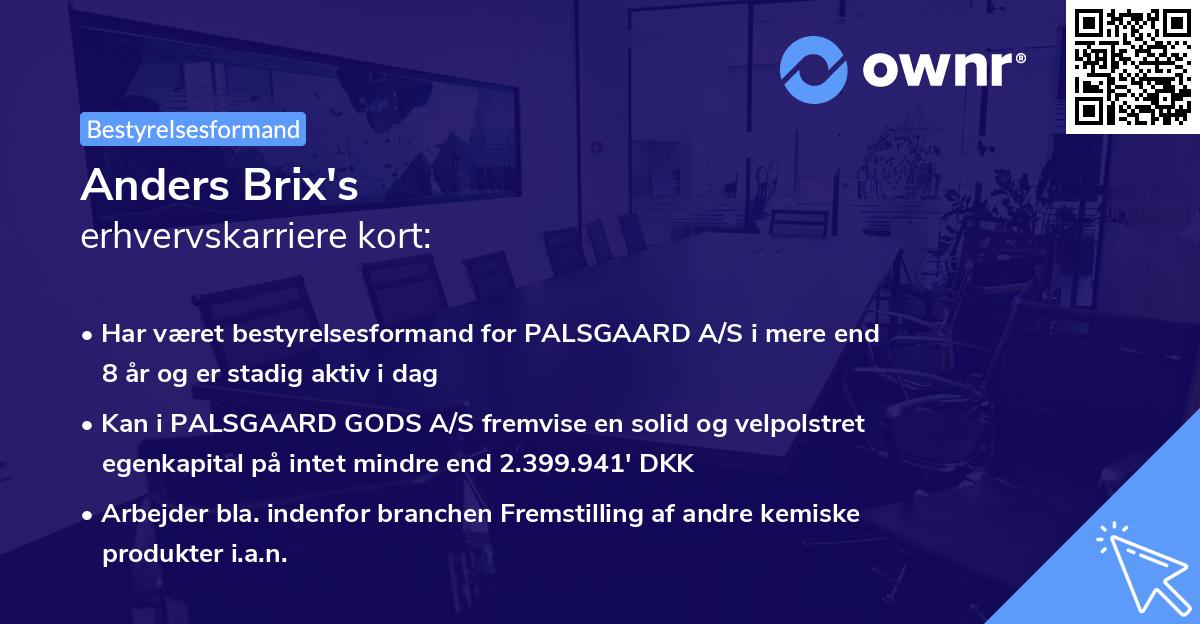 Anders Brix's erhvervskarriere kort