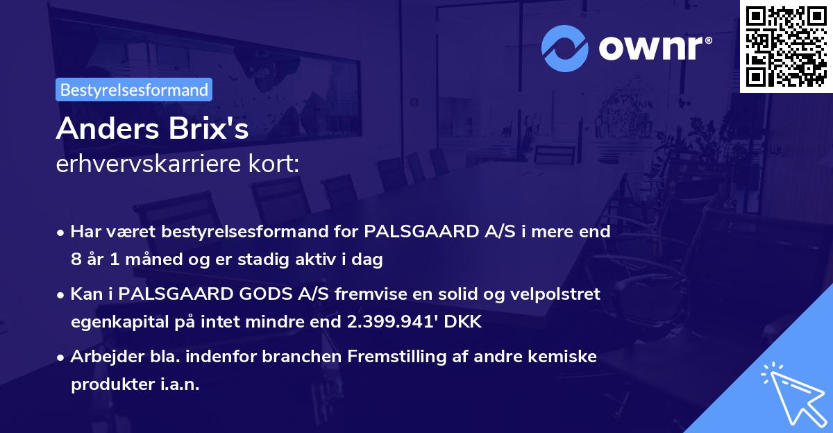 Anders Brix's erhvervskarriere kort