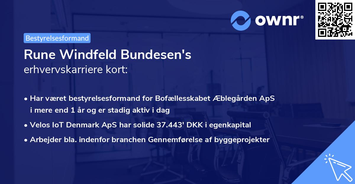 Rune Windfeld Bundesen's erhvervskarriere kort