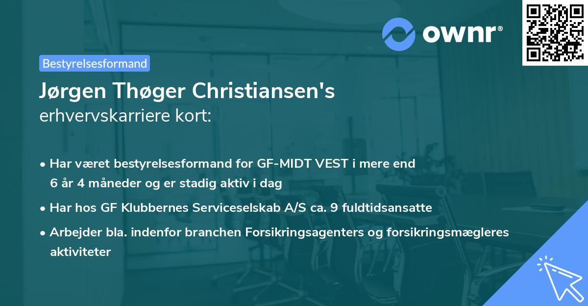 Jørgen Thøger Christiansen's erhvervskarriere kort