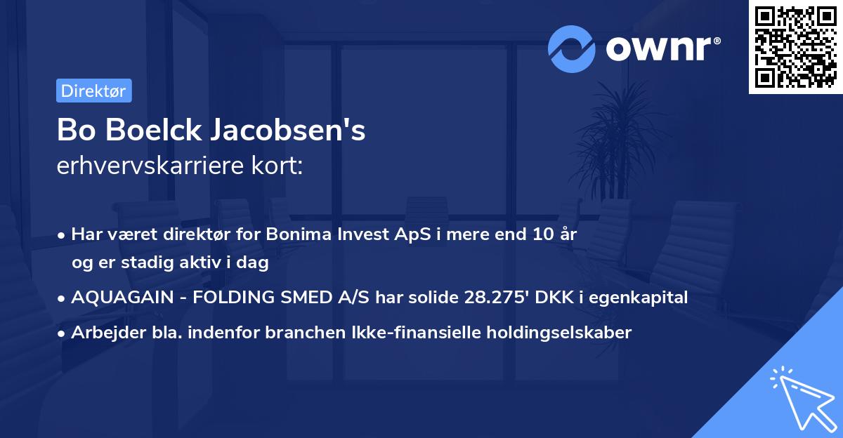 Bo Boelck Jacobsen's erhvervskarriere kort