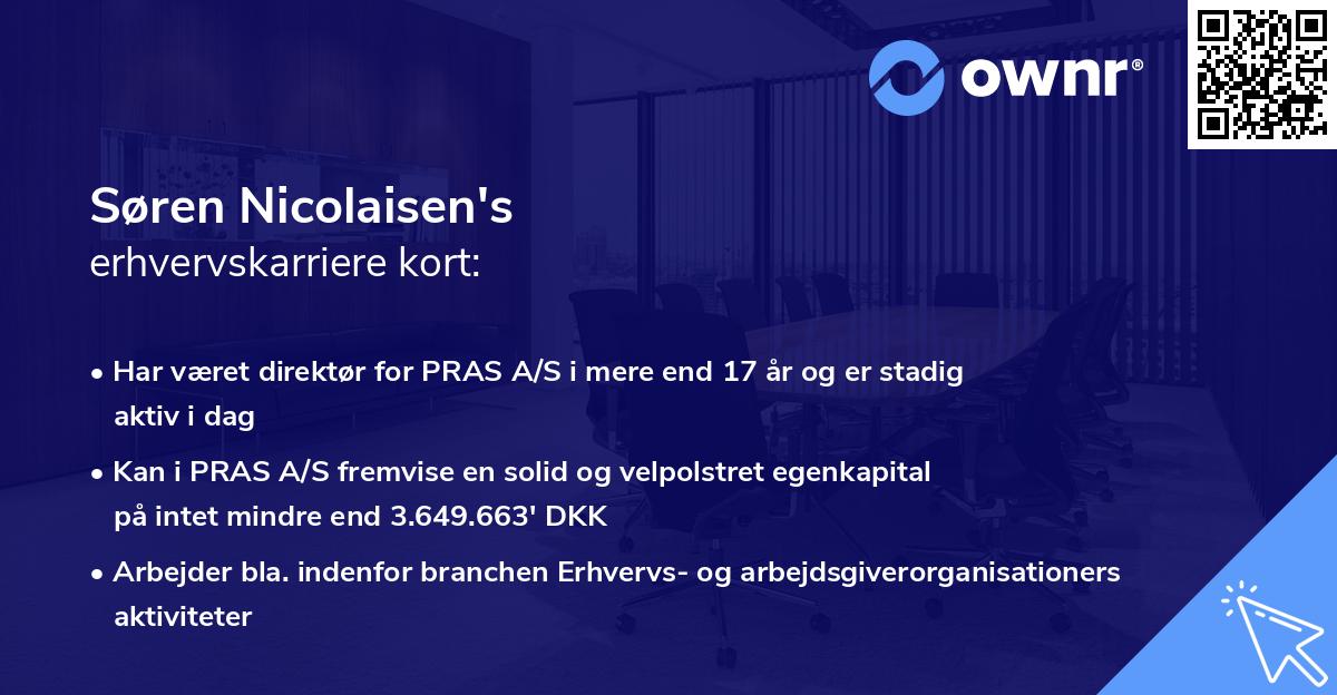 Søren Nicolaisen's erhvervskarriere kort