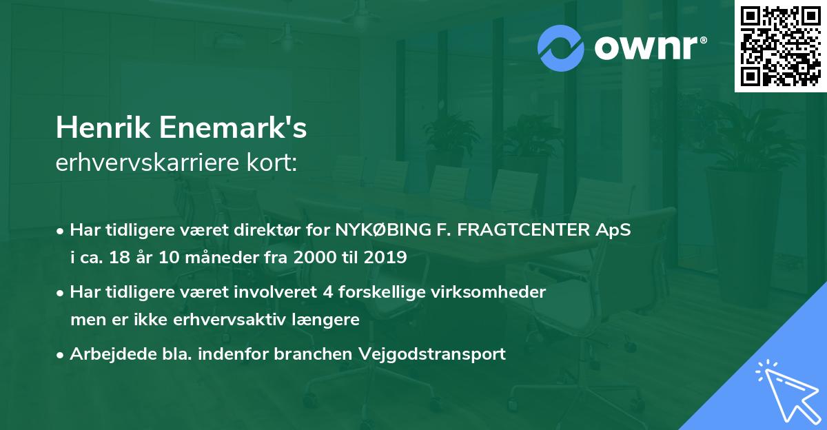Henrik Enemark's erhvervskarriere kort