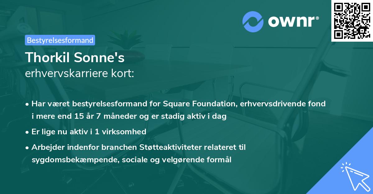 Thorkil Sonne's erhvervskarriere kort