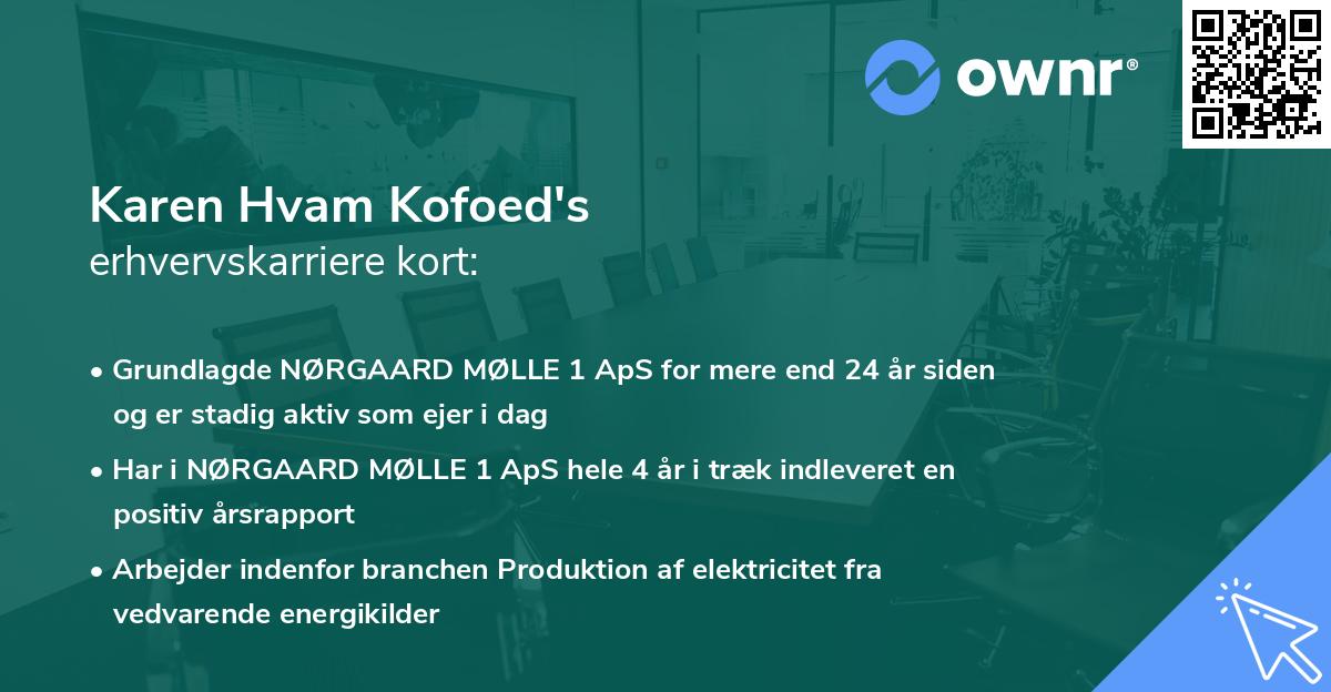 Karen Hvam Kofoed's erhvervskarriere kort