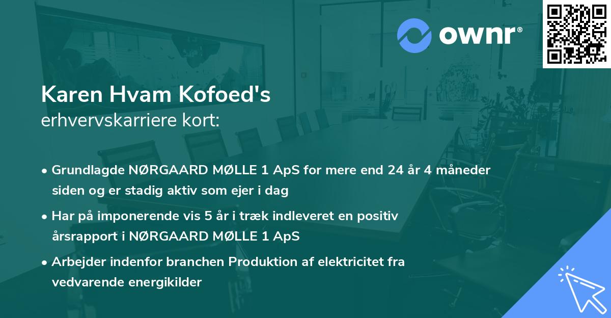 Karen Hvam Kofoed's erhvervskarriere kort