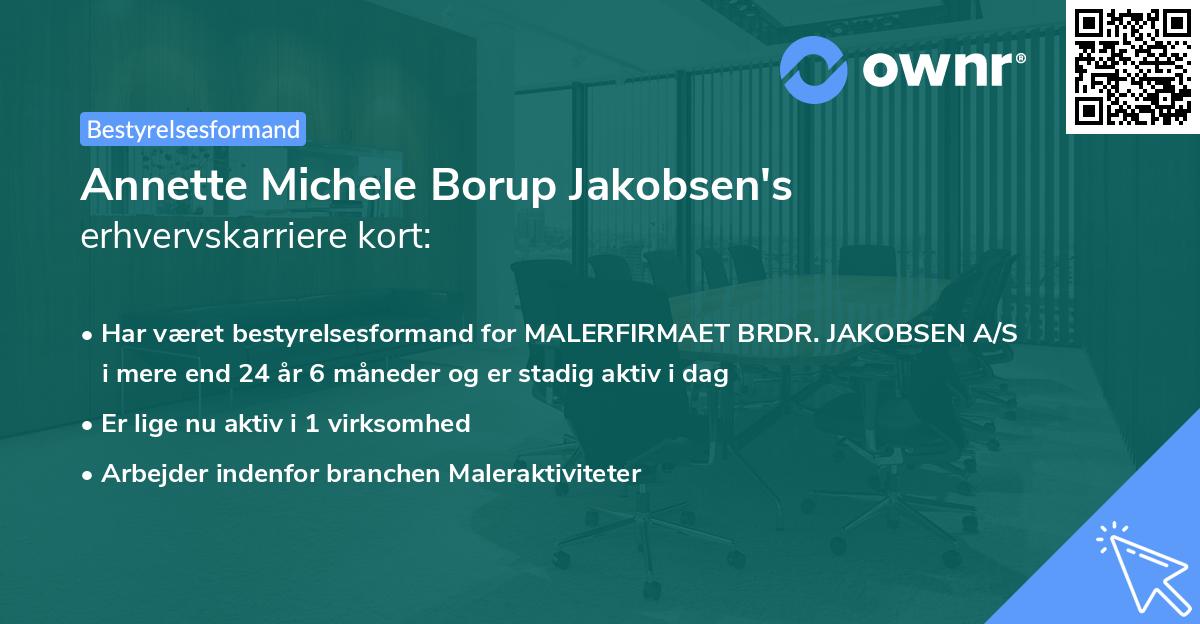 Annette Michele Borup Jakobsen's erhvervskarriere kort
