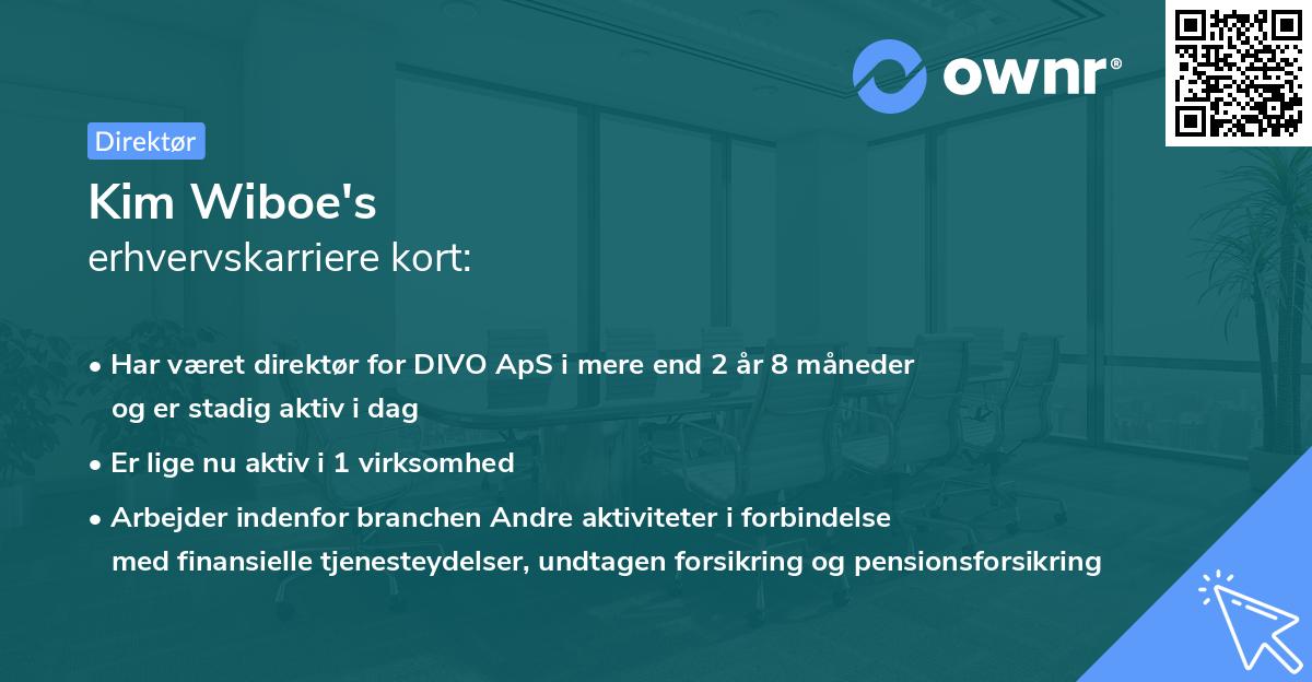 Kim Wiboe's erhvervskarriere kort