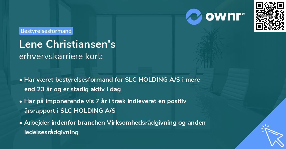 Lene Christiansen's erhvervskarriere kort