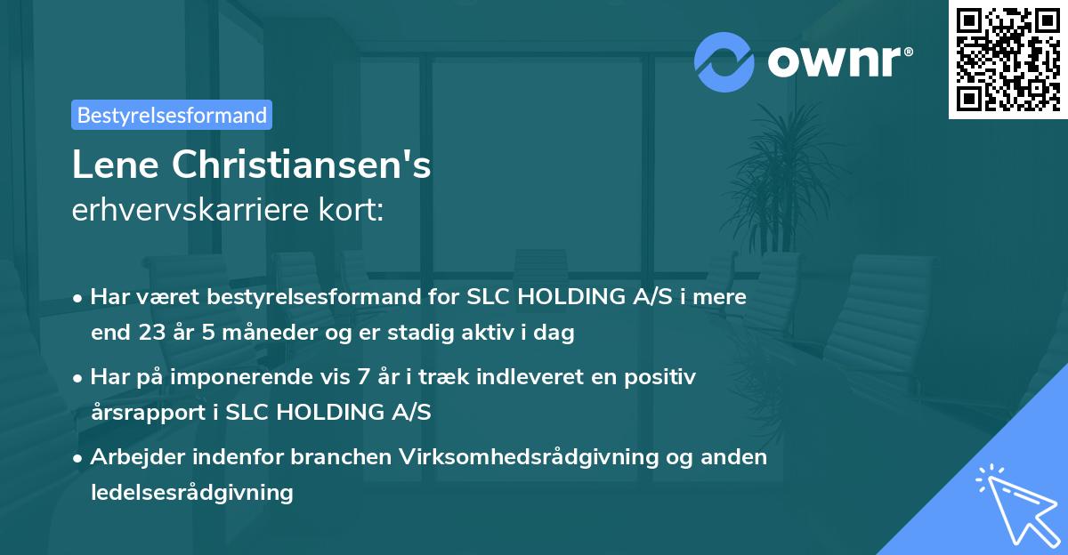 Lene Christiansen's erhvervskarriere kort