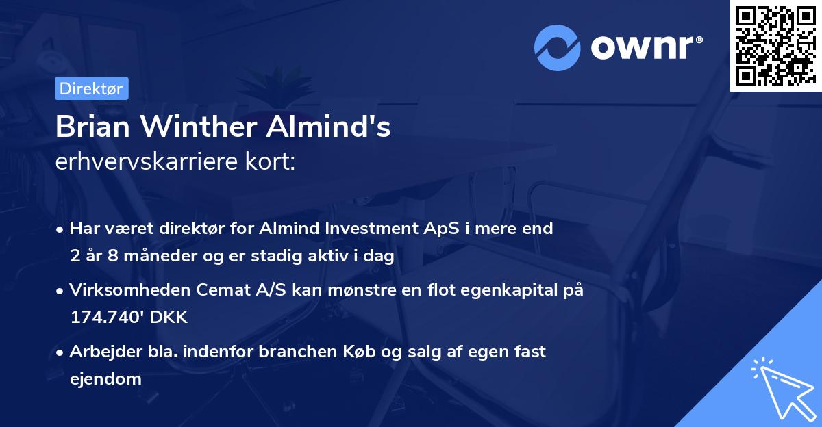 Brian Winther Almind's erhvervskarriere kort