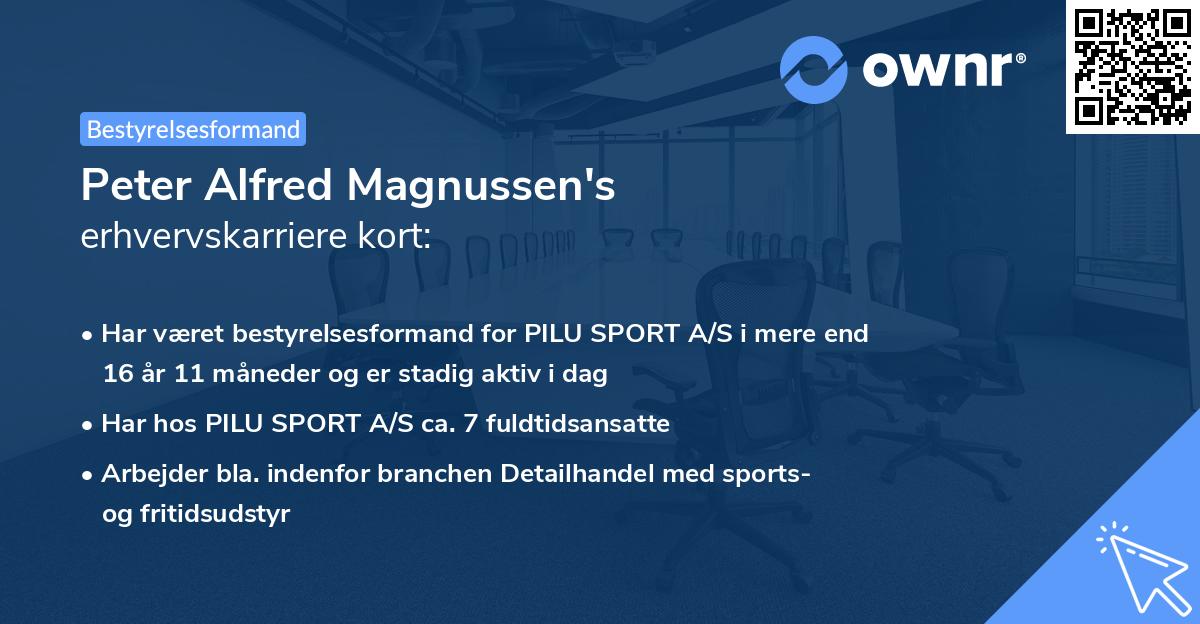 Peter Alfred Magnussen's erhvervskarriere kort