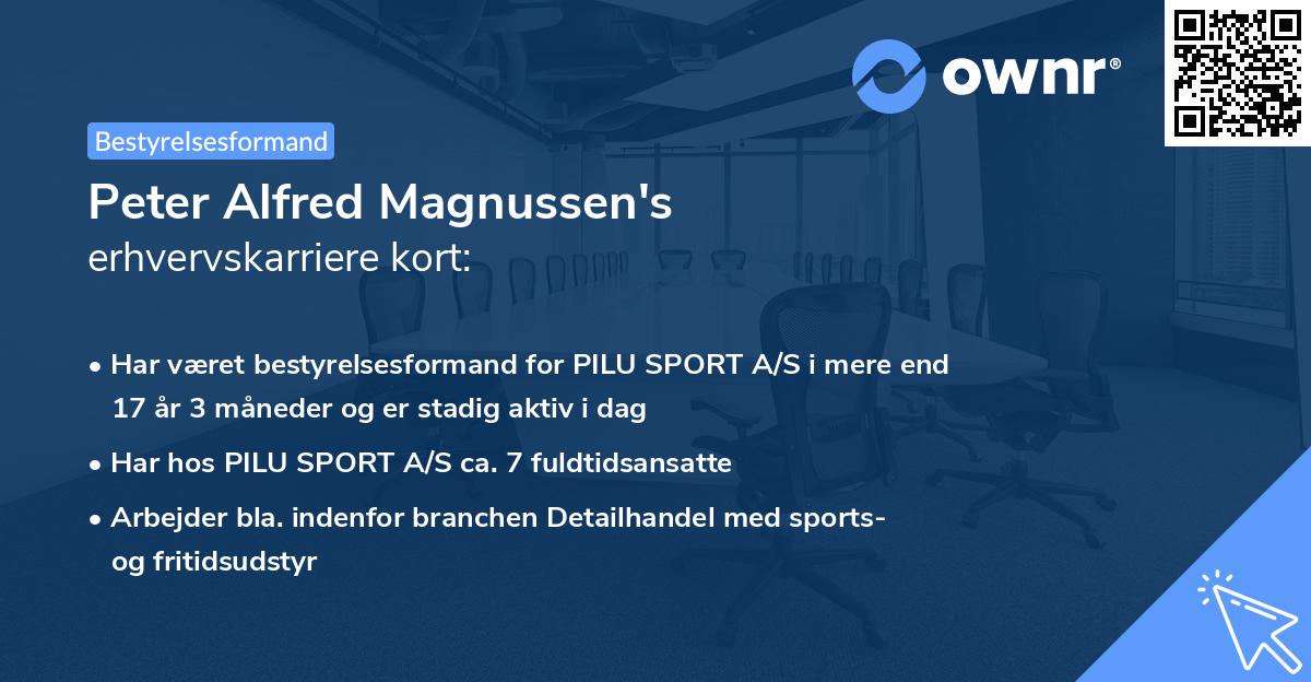 Peter Alfred Magnussen's erhvervskarriere kort
