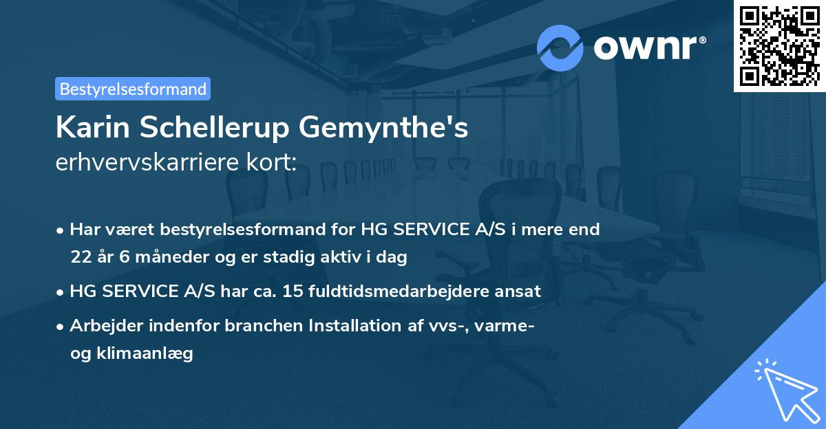 Karin Schellerup Gemynthe's erhvervskarriere kort