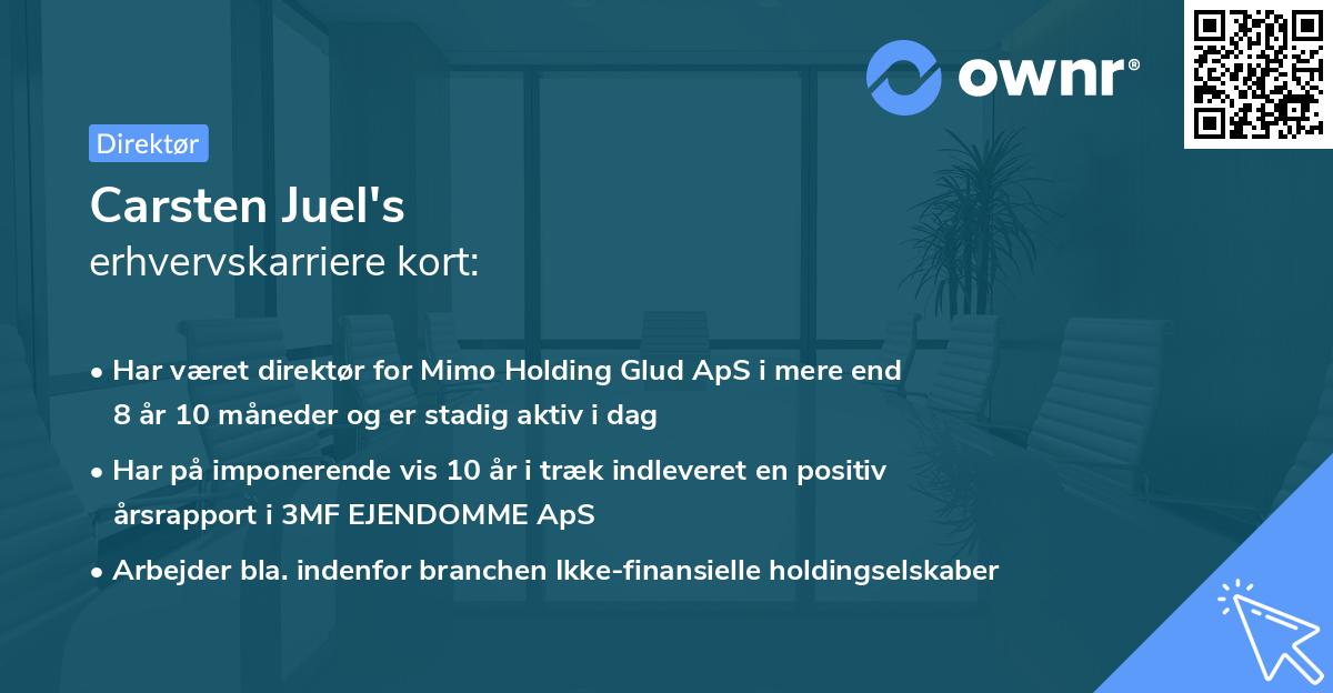 Carsten Juel's erhvervskarriere kort