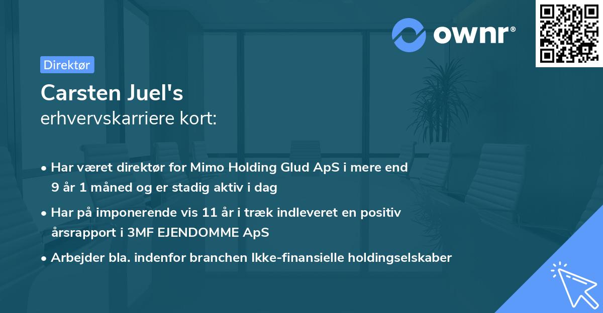 Carsten Juel's erhvervskarriere kort