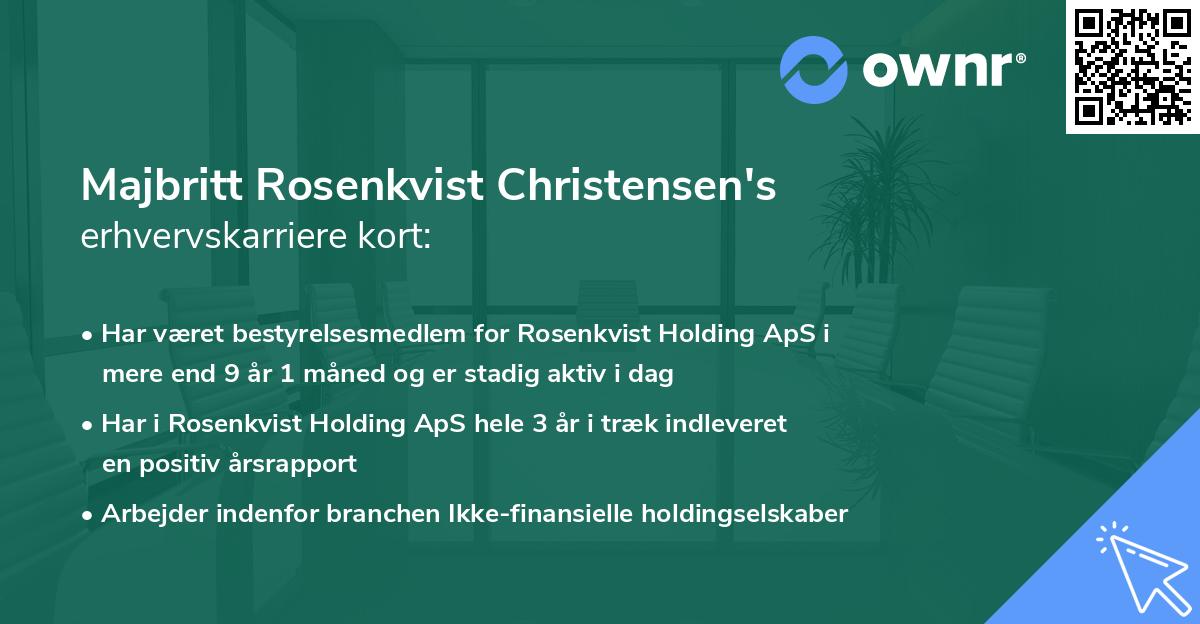 Majbritt Rosenkvist Christensen's erhvervskarriere kort
