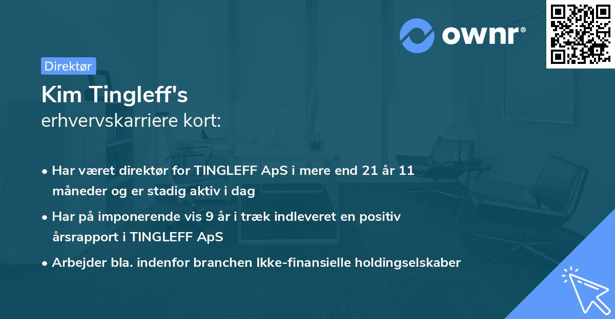Kim Tingleff's erhvervskarriere kort