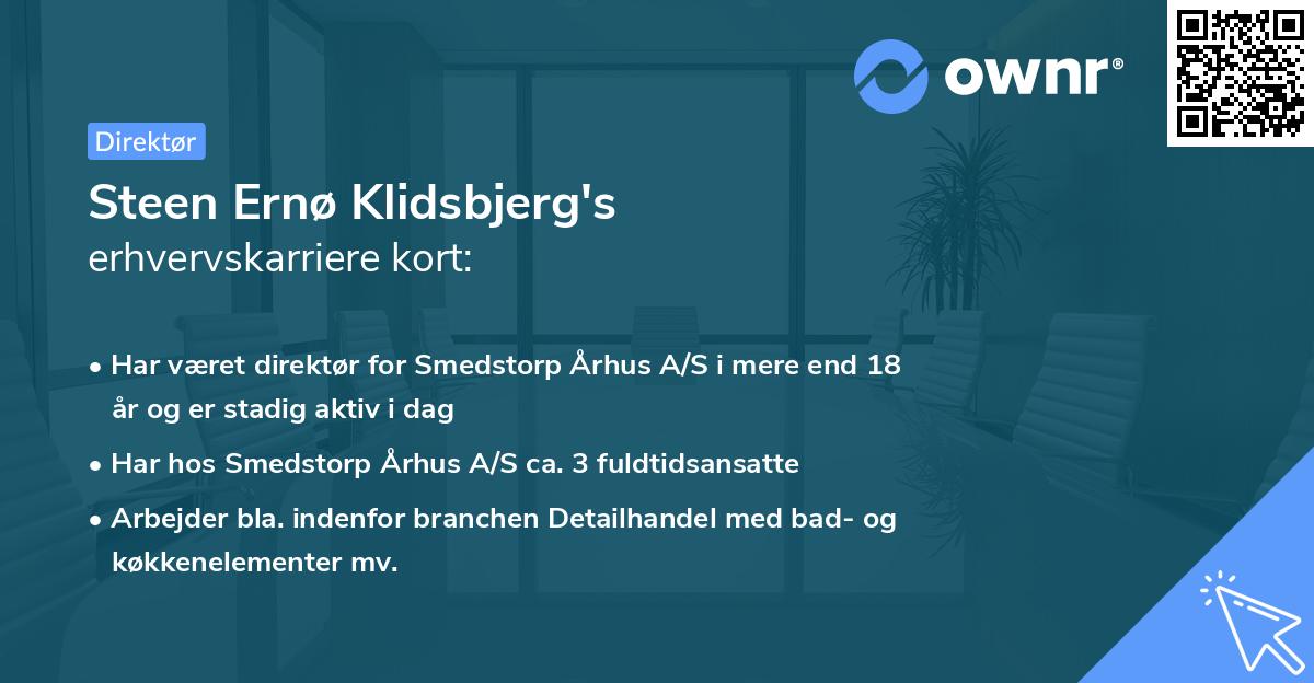 Steen Ernø Klidsbjerg's erhvervskarriere kort