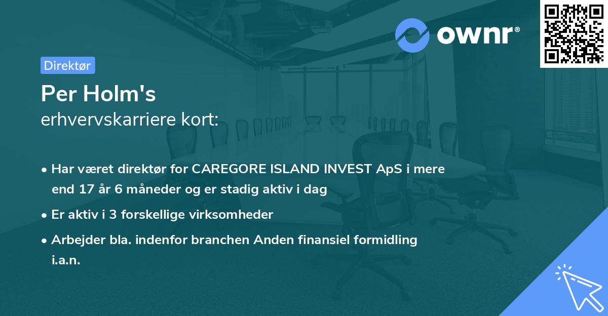 Per Holm's erhvervskarriere kort
