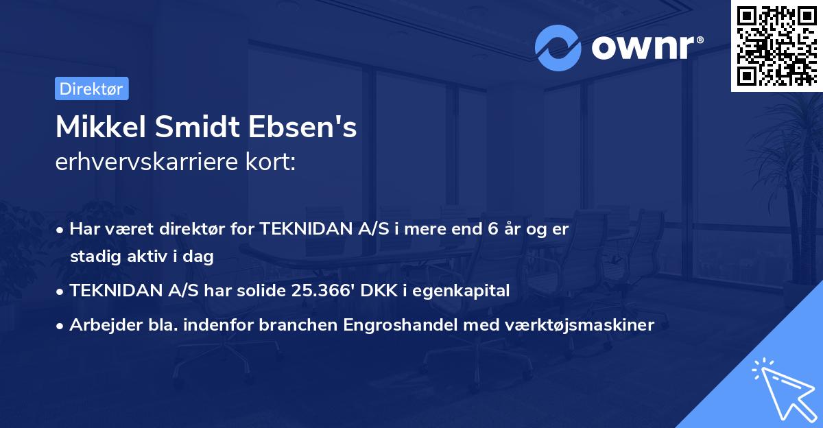 Mikkel Smidt Ebsen's erhvervskarriere kort