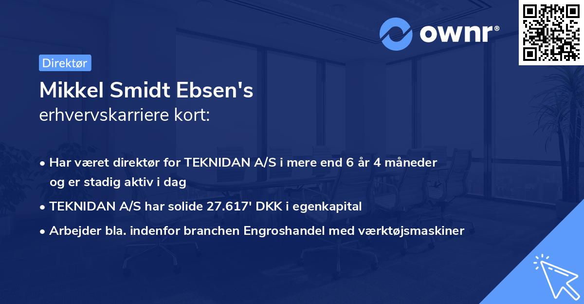 Mikkel Smidt Ebsen's erhvervskarriere kort