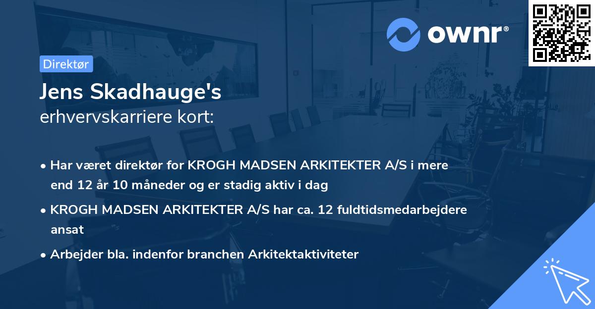 Jens Skadhauge's erhvervskarriere kort