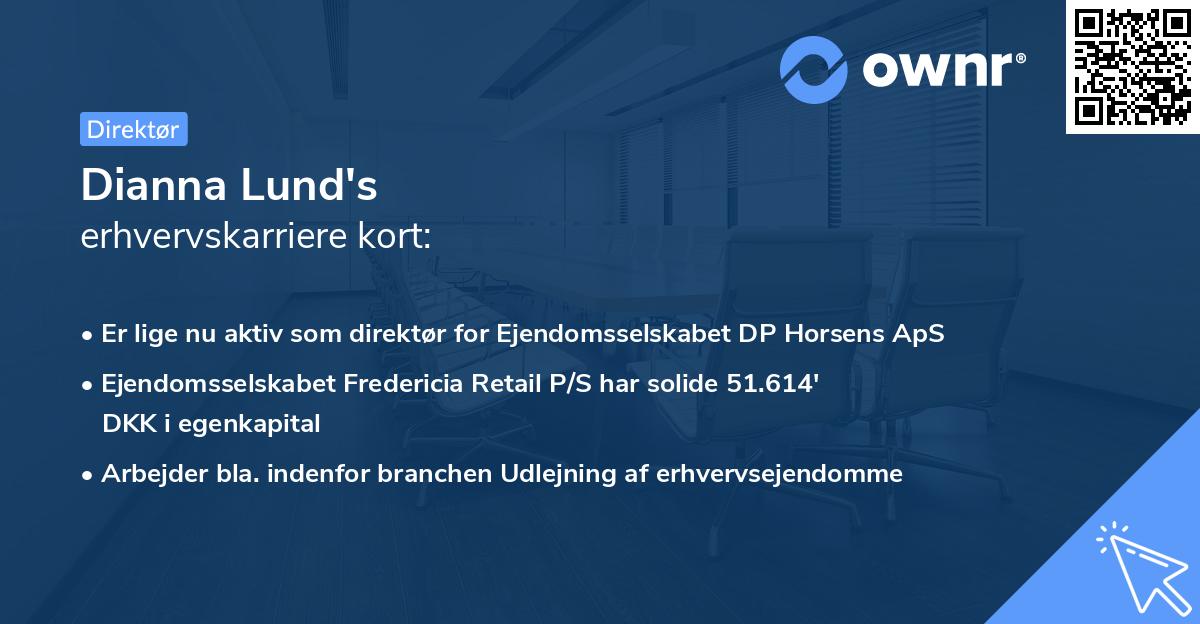 Dianna Lund's erhvervskarriere kort