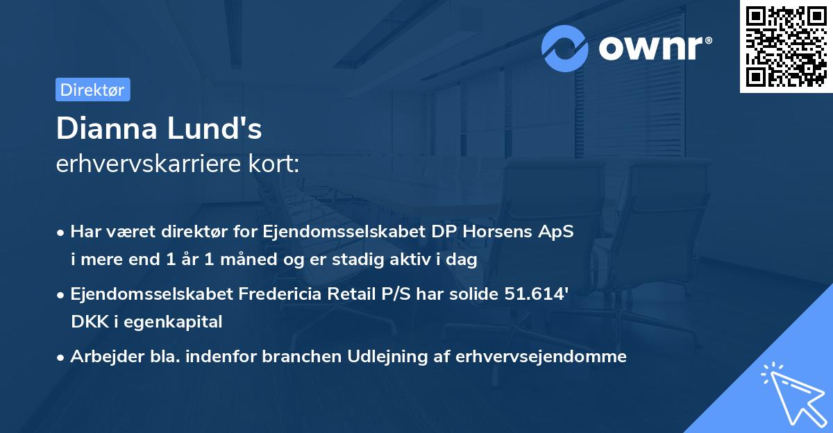 Dianna Lund's erhvervskarriere kort