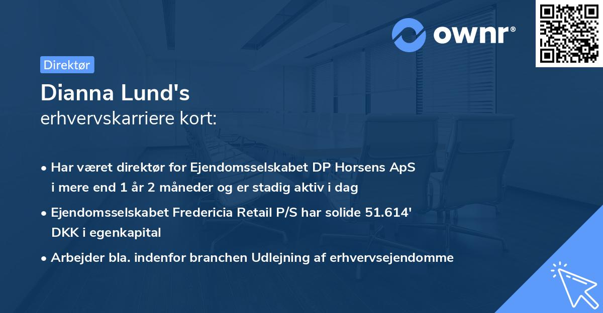 Dianna Lund's erhvervskarriere kort
