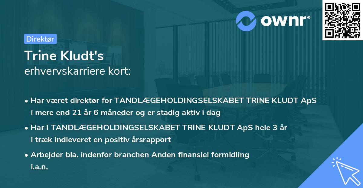 Trine Kludt's erhvervskarriere kort