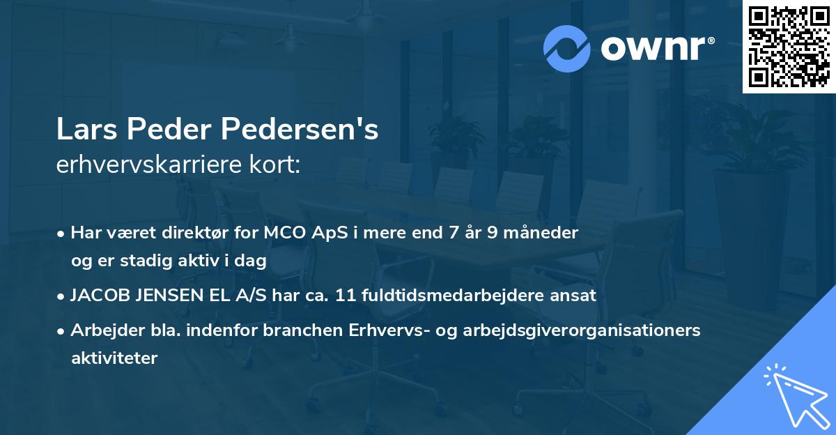 Lars Peder Pedersen's erhvervskarriere kort