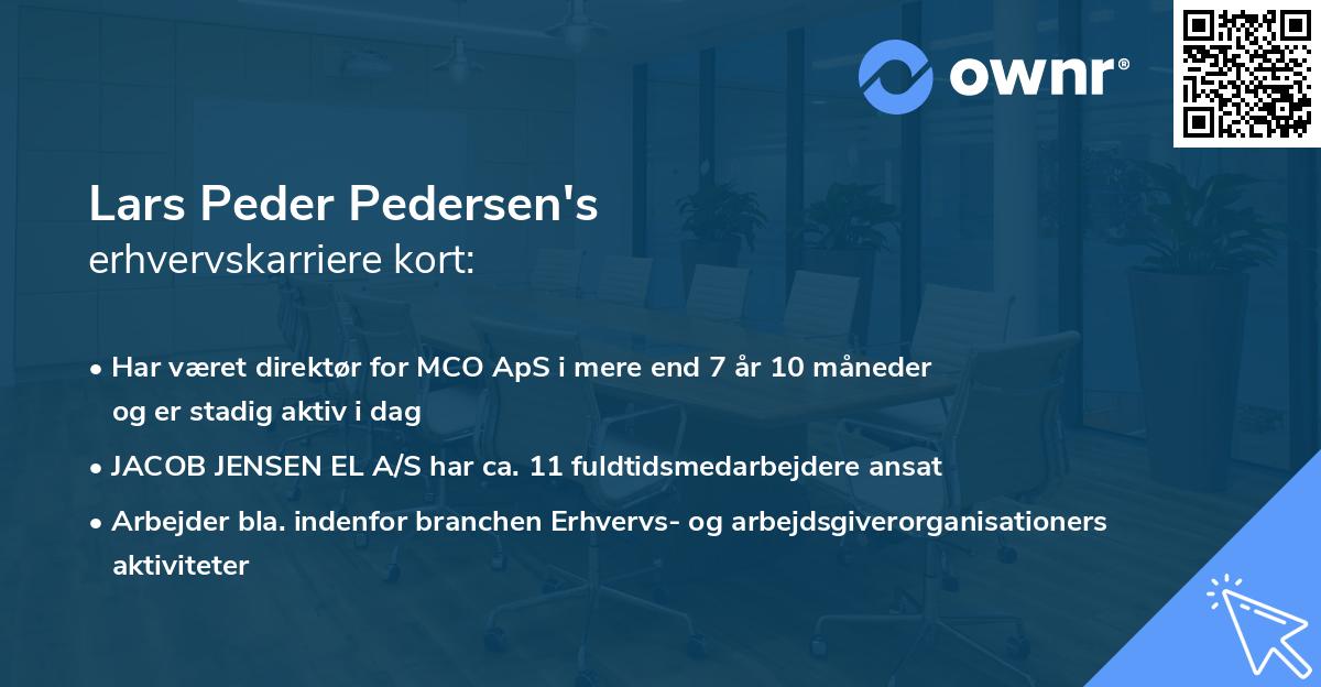Lars Peder Pedersen's erhvervskarriere kort