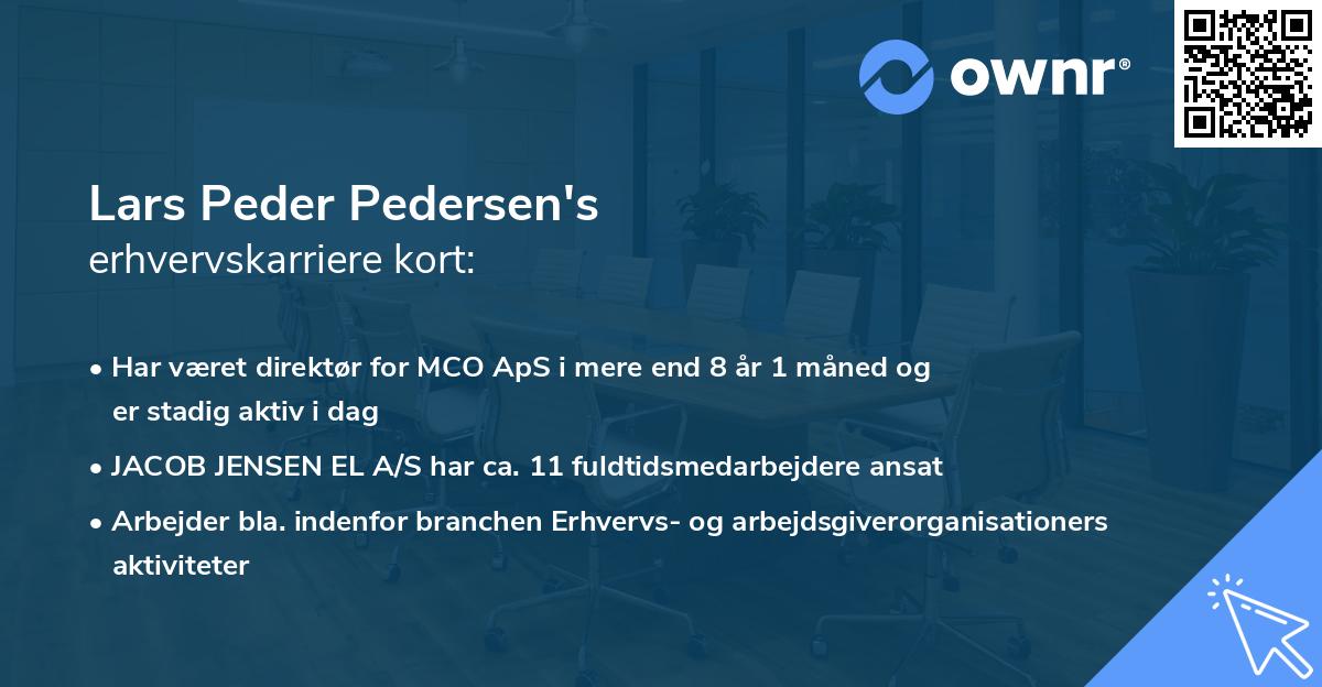 Lars Peder Pedersen's erhvervskarriere kort