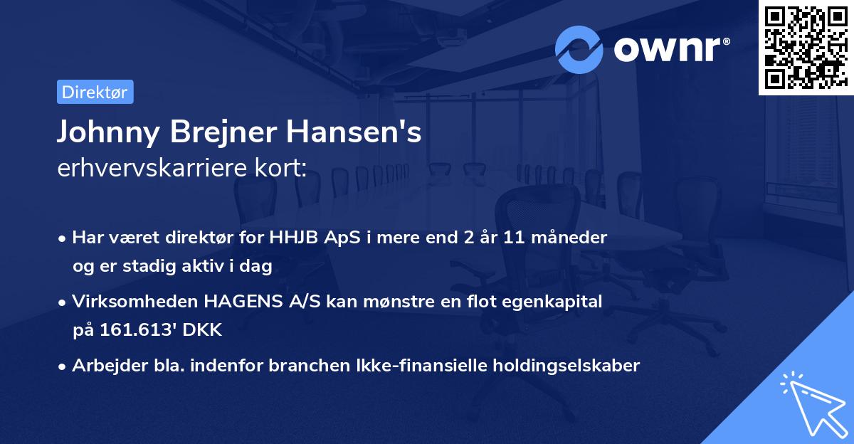 Johnny Brejner Hansen's erhvervskarriere kort