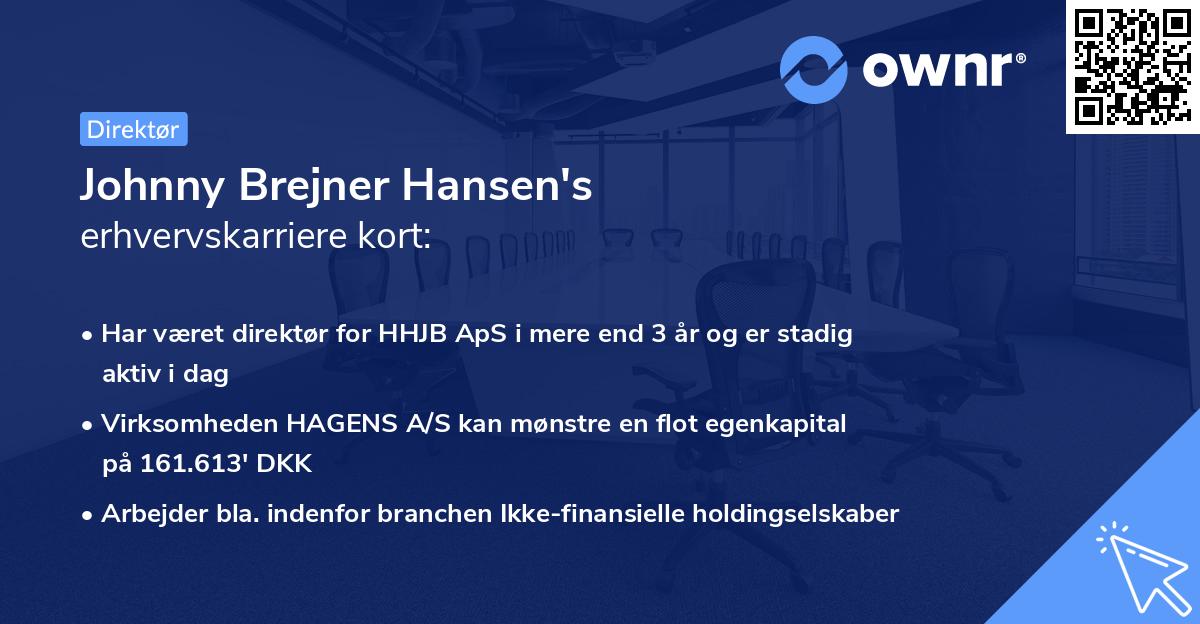 Johnny Brejner Hansen's erhvervskarriere kort