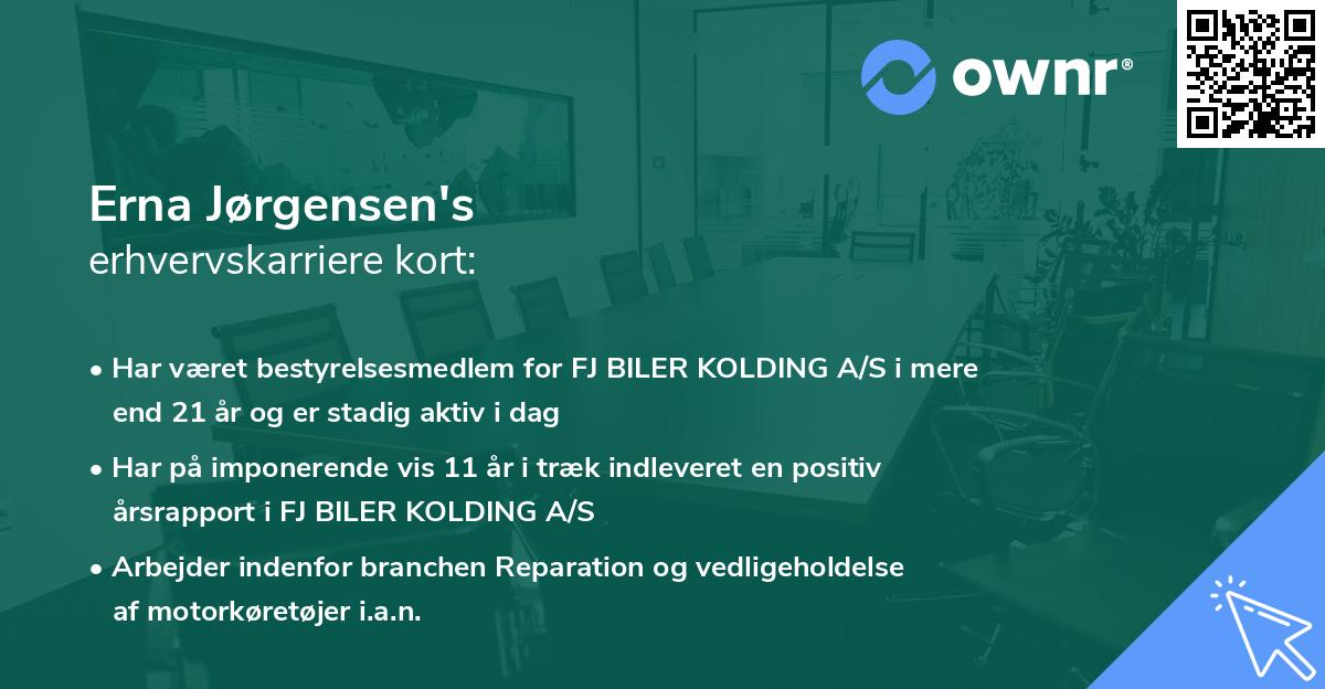 Erna Jørgensen's erhvervskarriere kort