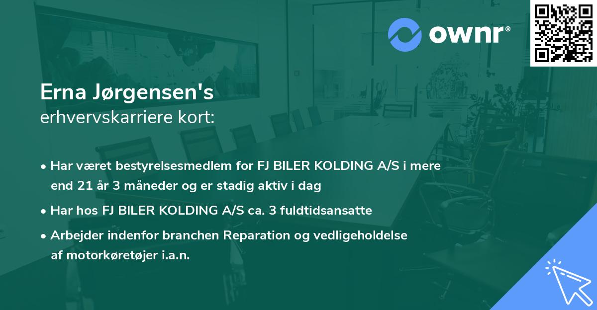 Erna Jørgensen's erhvervskarriere kort