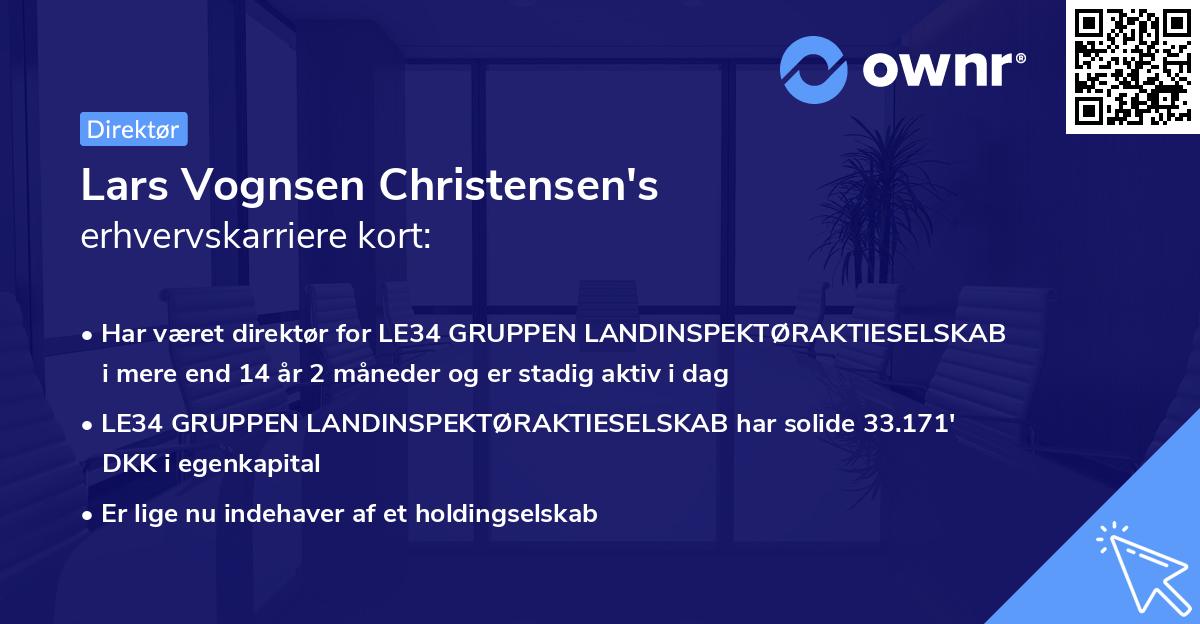 Lars Vognsen Christensen's erhvervskarriere kort