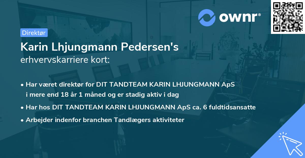 Karin Lhjungmann Pedersen's erhvervskarriere kort